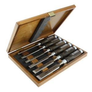 Sada dlát 8530 53 6-dielna v drevenej kazete morené Wood Line profi