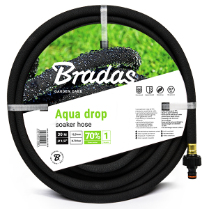 Hadica zavlažovacia 1/2" kvapková guma so spojkou 20 m čierna WAD1/2020